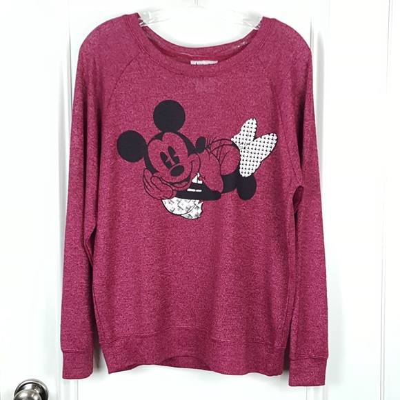 Disney Tops - Disney Parks | Burgundy Mickey Minnie Rayon Top